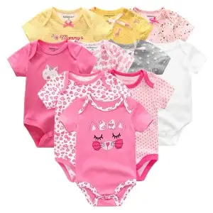 10PCS Newborn Cartoon Bodysuit