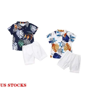 Boy Cotton Print Short T-Shirt+Pants