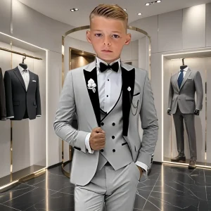 Velvet Collar Suit Set