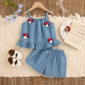 Baby Girl Suspender Tops with Shorts