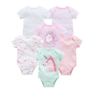 3/6 pcs Cotton Short Sleeve Bodysuit  Newborn