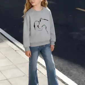 Unisex, Kids Cotton Sweatshirt Horse and Rider Silhouette