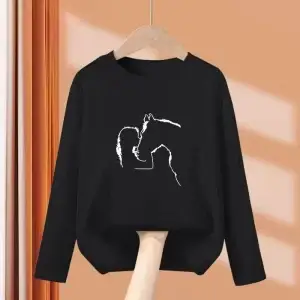 Long Sleeve Funny Girl and Horse Sweat Shirt